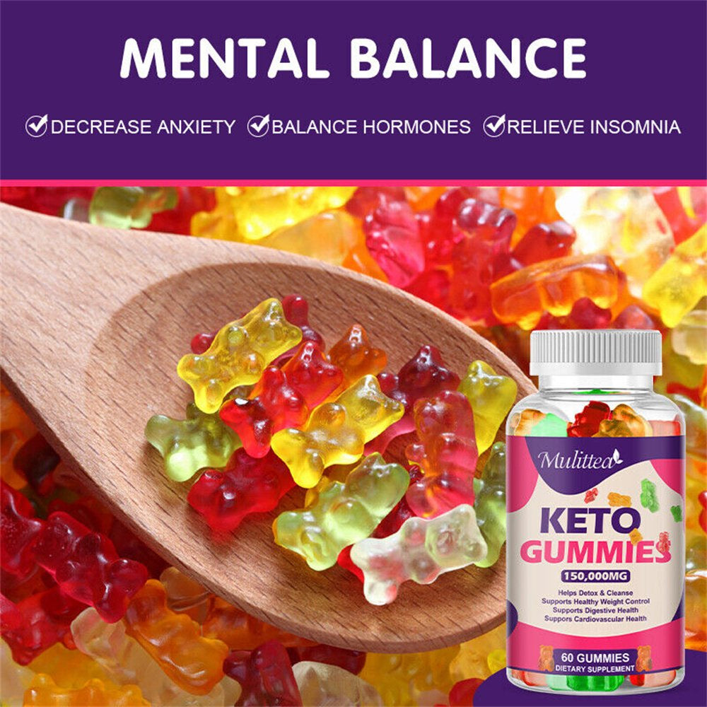 (2 Pack) Mulittea Keto ACV Gummies 150,000Mg - for Detox & Cleanse - Advanced Weight Management & Immune Support - 120 Gummies Total