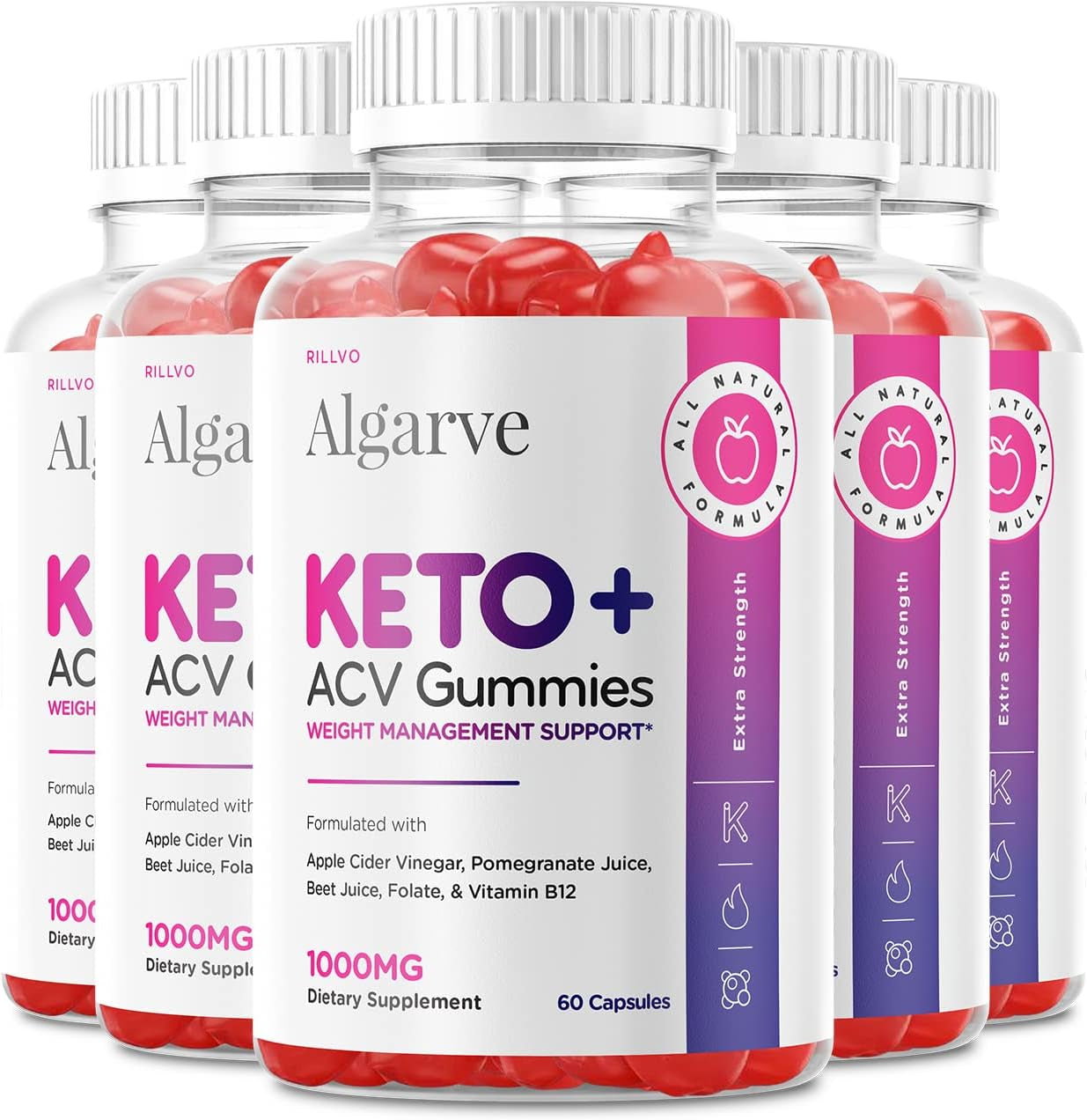 (5 Pack) Algarve Keto ACV Gummies - Advanced Formula Algarve Keto Apple Cider Vinegar Gummies (5 Pack)