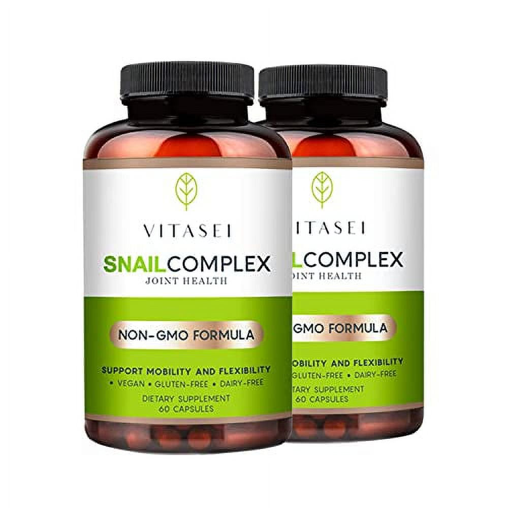 VITASEI Snail Complex Collagen Joint Support Supplement for Women & Men, Supports Mobility & Flexibility, Organic Dietary MSM Supplement, Non-Gmo, Gluten-Free - 60 Pills (Pack of 2)