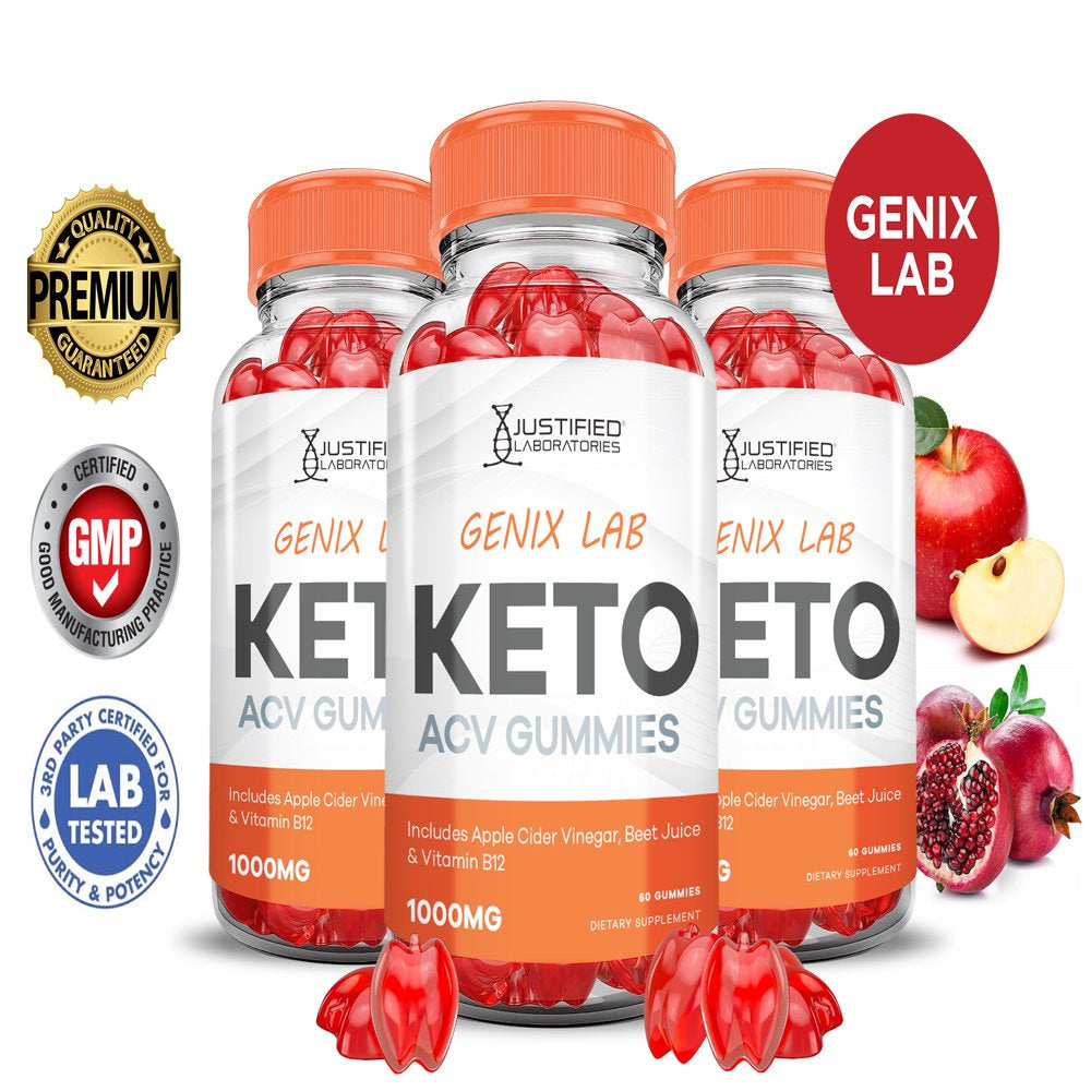 (3 Pack) Genix Lab Keto ACV Gummies 1000MG Dietary Supplement 180 Gummys