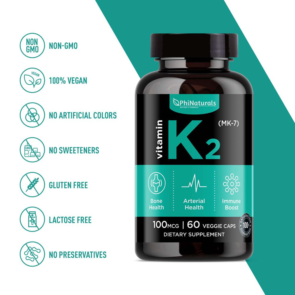 Vitamin K2 - MK7 Supplement (Pack of 3) Capsule by Phi Naturals