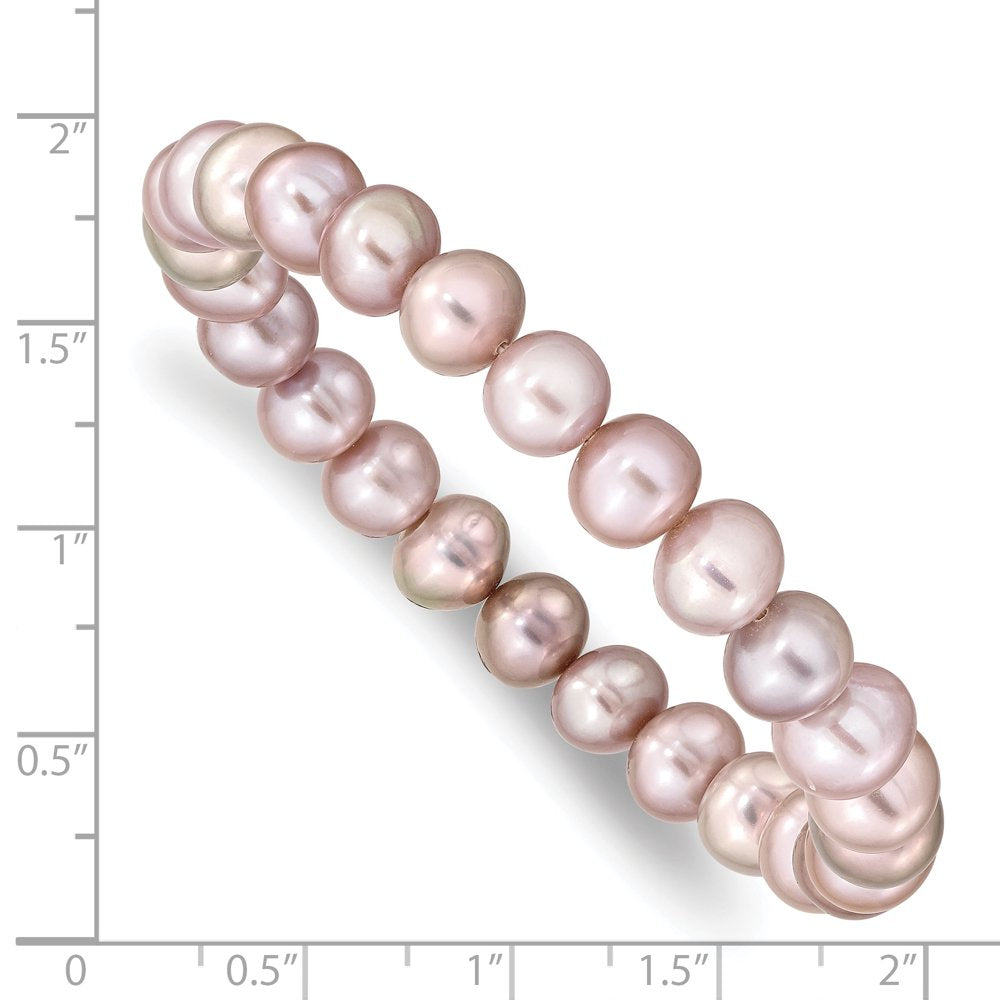 8-9Mm Freshwater Cultured Pearl Pink Stretch Bracelet