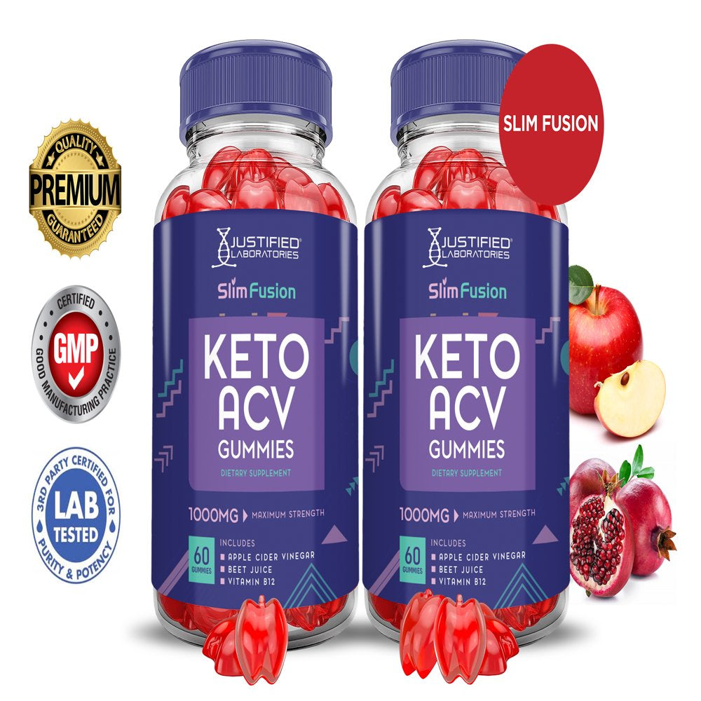 (2 Pack) Slim Fusion Keto ACV Gummies 1000MG Dietary Supplement 120 Gummys