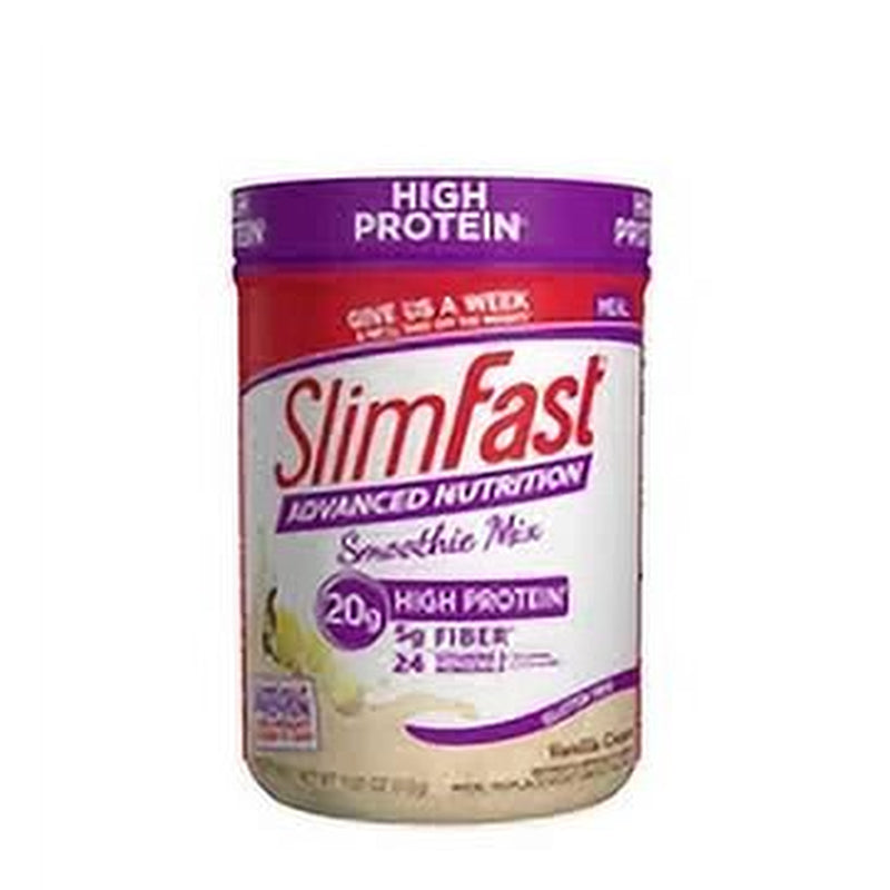 Slimfast Advanced Nutrition Vanilla Cream Meal Replacement Smoothie Mix, 12 Servings (Pack of 4)