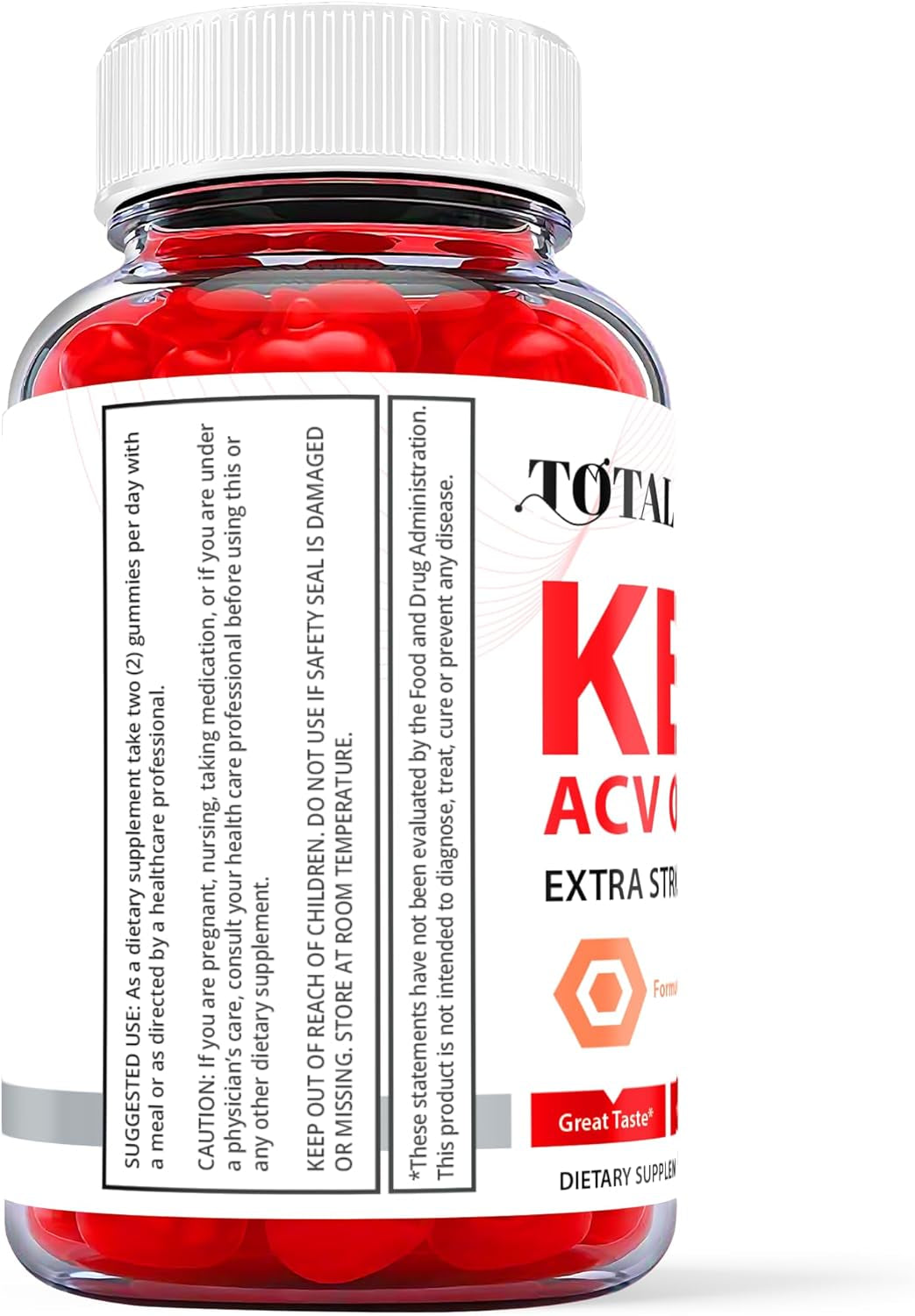 Total Keto ACV Gummies - Total Keto Gummies with ACV, Total Keto Ketosis Gummies with Apple Cider Vinegar - Vegan, Non GMO - Advanced Formula Ketogenic (1 Pack)