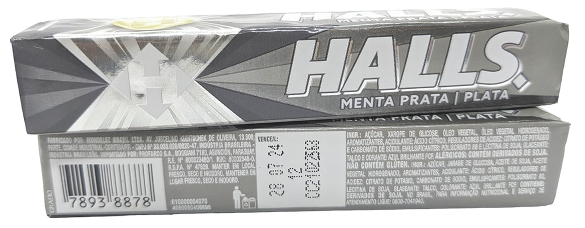 Halls Menta Prata | Plata Silver Menthol Throat Drops, Level 5, Two Packs of 10 Drops (20 Total Drops)