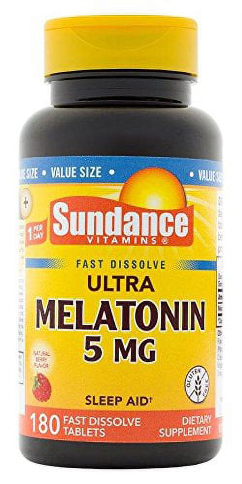 Sundance Ultra 5 Mg Melatonin Fast Dissolve Tablets, 180 Count, 3 Pack
