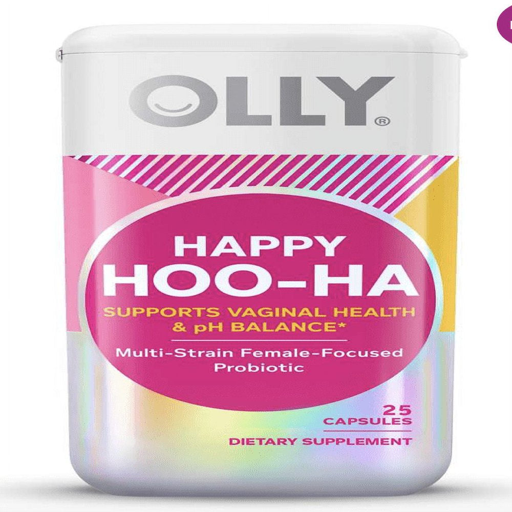 Olly Happy Hoo-Ha Women Probiotic 25 Capsules! Formulated with Multi-Strain Female-Focused Probiotic! Supports Vaginal Health and Ph Balance!