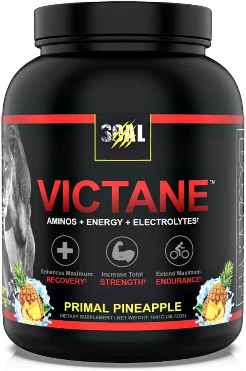 Victane - BCAA, Carbohydrate and Electrolyte Dietary Supplement for Men and Women - Crafted with Vitamins and Essential Amino Acids for Post Workout Nutrition - 30 Servings in Primal Pineapple