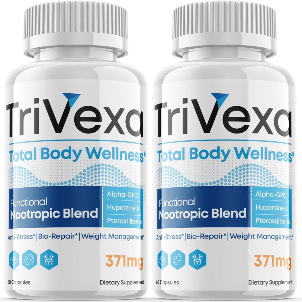 (2 Pack) Trivexa - Total Body Wellness - Dietary Supplement for Focus, Memory, Clarity, & Energy - Advanced Cognitive Support Formula for Maximum Strength - 120 Capsules