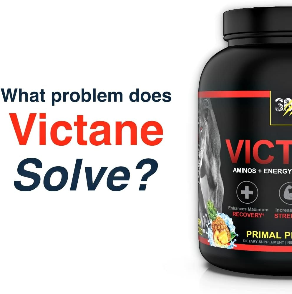 Victane - BCAA, Carbohydrate and Electrolyte Dietary Supplement for Men and Women - Crafted with Vitamins and Essential Amino Acids for Post Workout Nutrition - 30 Servings in Primal Pineapple