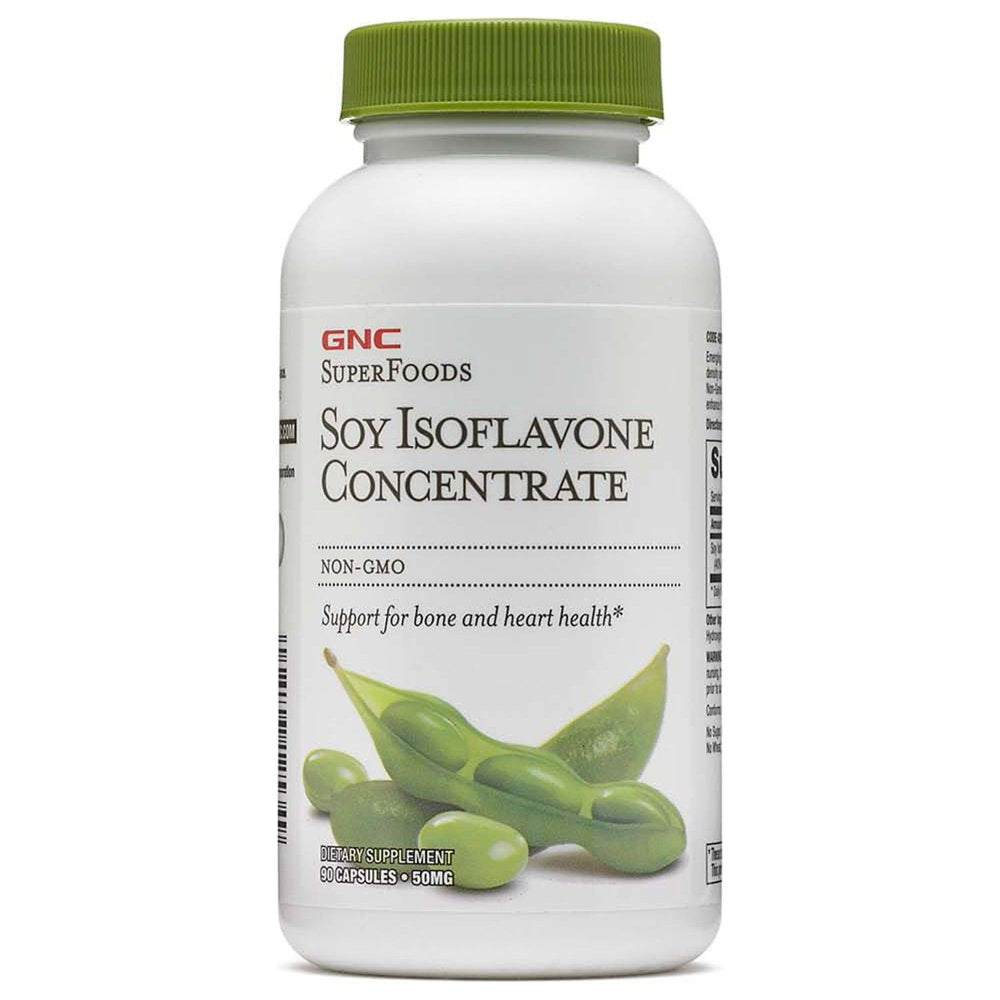 GNC Superfoods Soy Isoflavone Concentrate, 90 Capsules, Supports for Bone and Heart Health