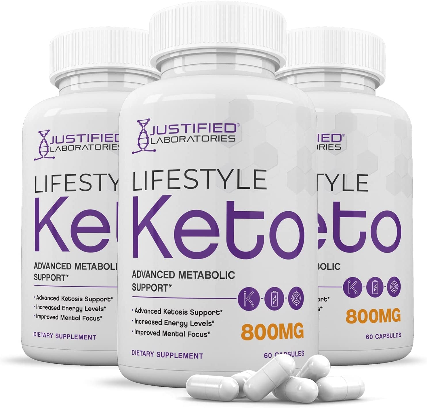 (3 Pack) Lifestyle Keto Pills 800MG Includes Patented Gobhb® Exogenous Ketones Advanced Ketosis Support for Men Women 180 Capsules