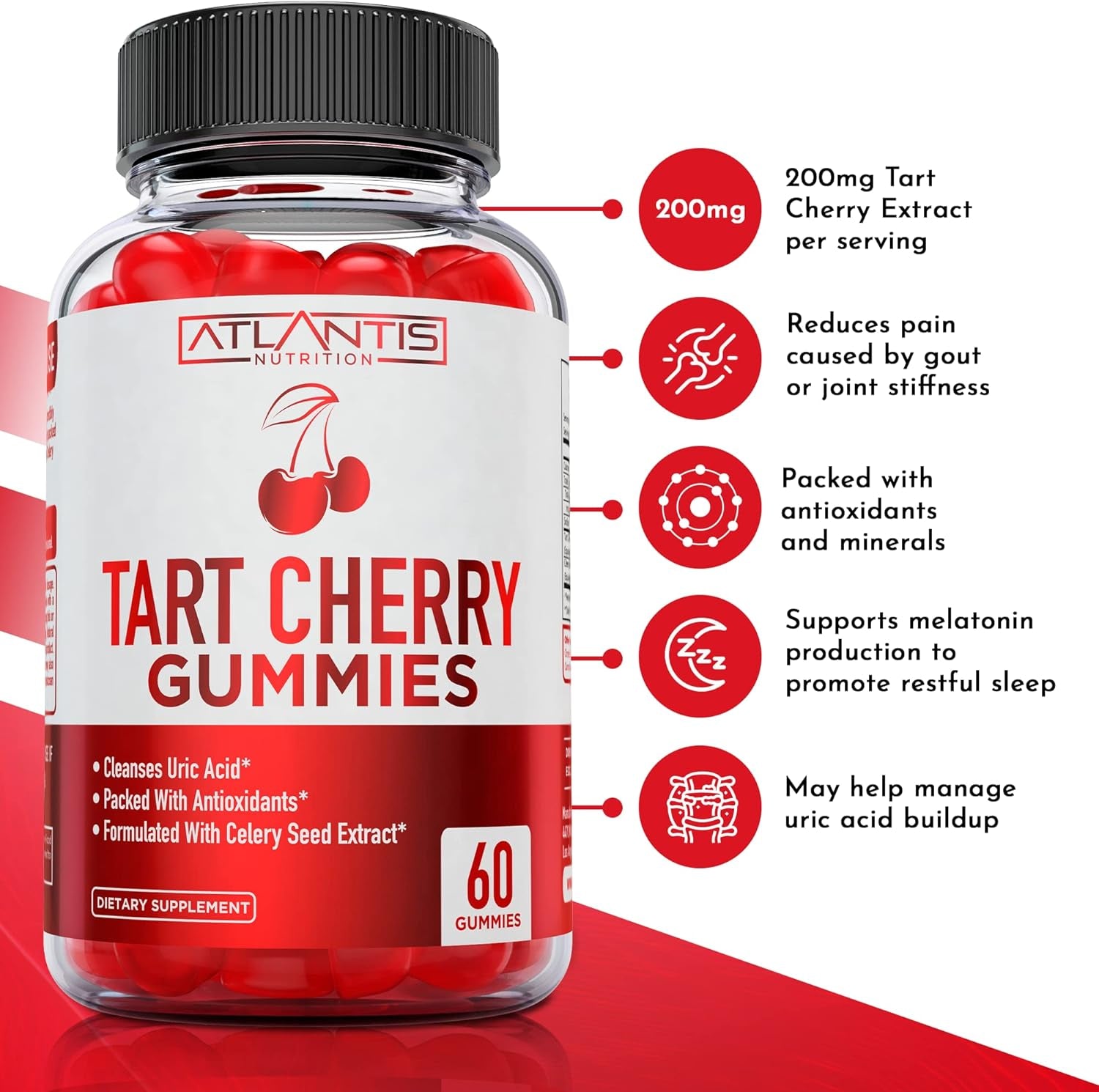 60 Keto Apple Cider Vinegar Gummies Advanced Weight Loss + 60 Tart Cherry Gummies with Celery Seed Extract