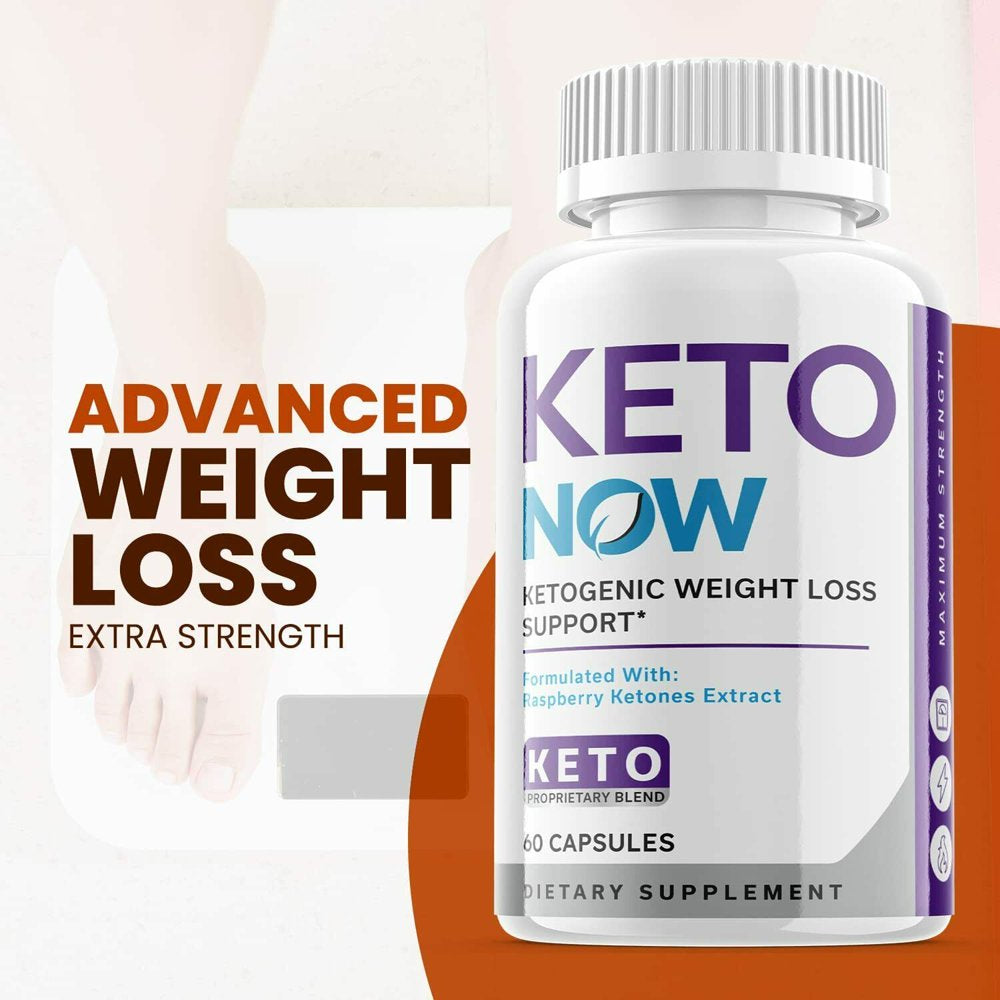 (1 Pack) Keto Now - Supplement for Weight Loss - Energy & Focus Boosting Dietary Supplements for Weight Management & Metabolism - Advanced Fat Burn Raspberry Ketones Pills - 60 Capsules