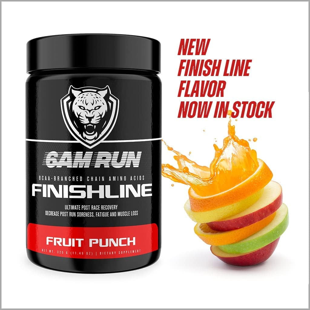 6AM Run Finishline - BCAA Powder Amino Energy - Post Run Recovery Drink - Branch Chain Amino Acids Powder - Heal and Recovery Powder - Keto Post Workout Powder (Fruit Punch, Full Bottle)