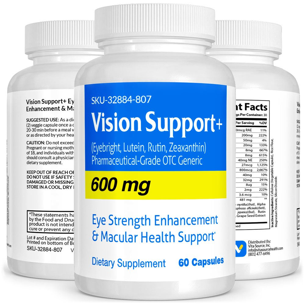 Vision Support Pharmaceutical Grade OTC, Eye Vision Supplement, 60 Capsules, Vitasource