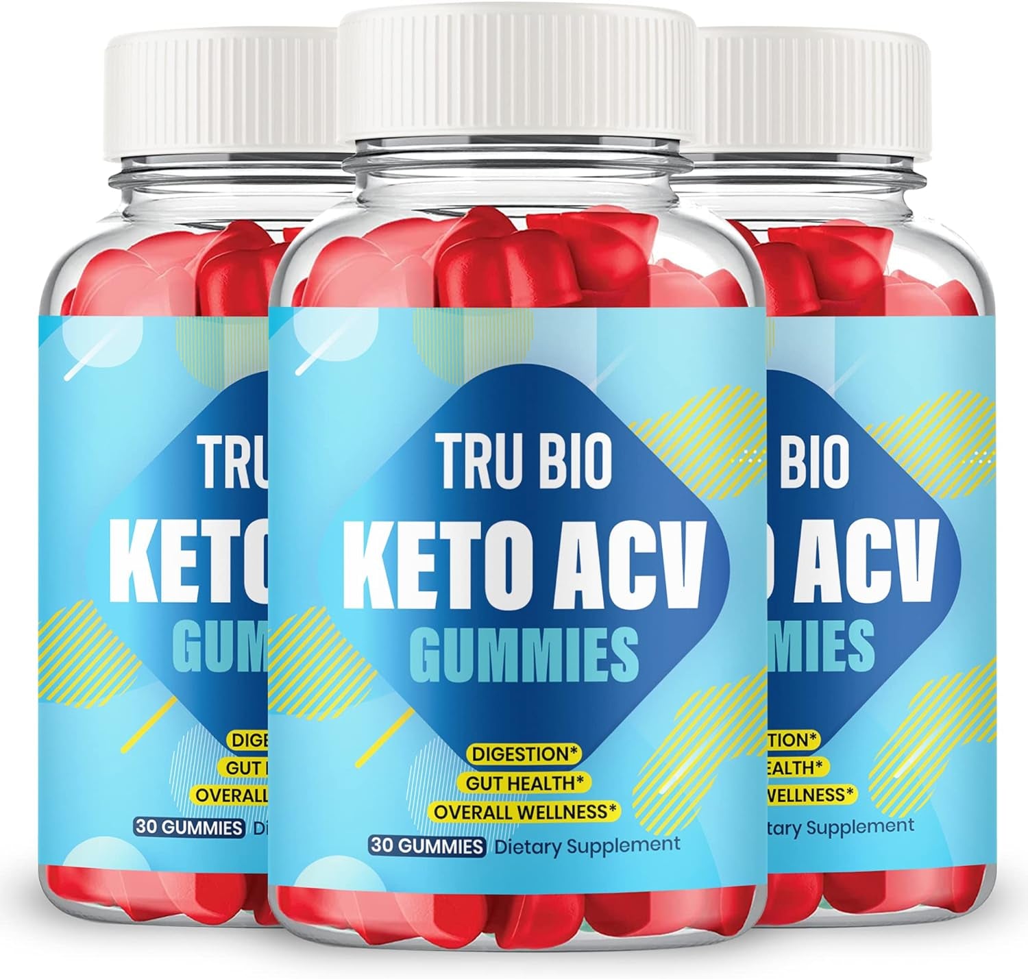 Tru Bio Keto ACV Gummies, Maximum Strength Gummies, Powerful Formula with ACV, Vitamin B12, Pomegranate and Beet Root (3 Pack)