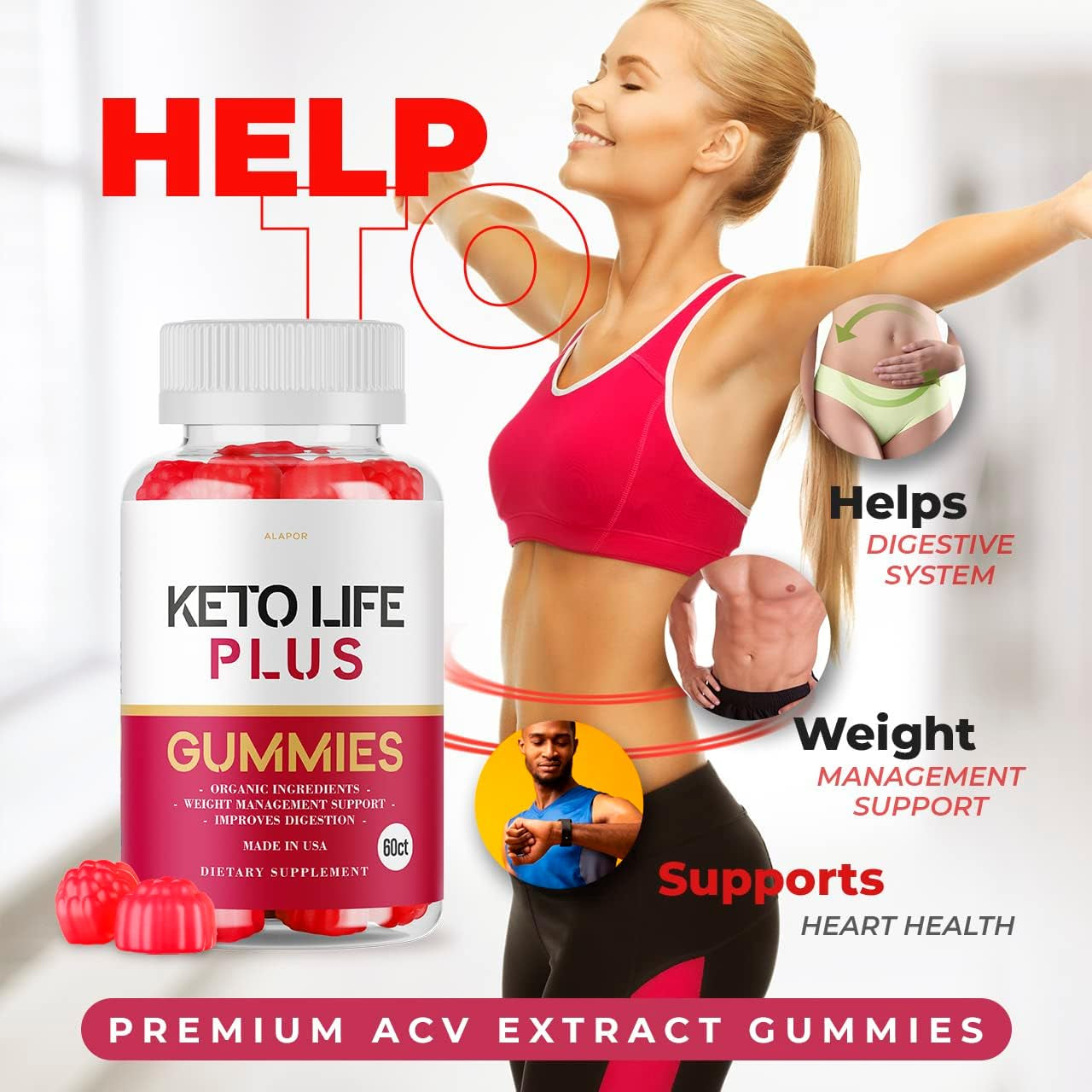 (3 Pack) Keto Life plus - New Advance Formula Apple Cider Vinegar Life plus Gummies, Ketolife plus Gummy, Life Gummys Reviews 90 Days Supply.