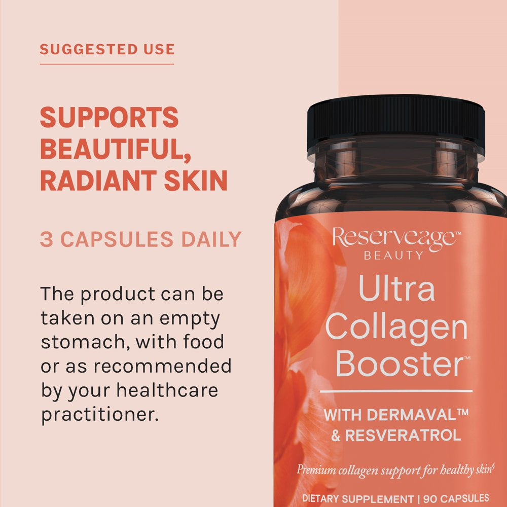 Reserveage, Ultra Collagen Booster, Skin Supplement, Supports Healthy Collagen Production, 90 Capsules