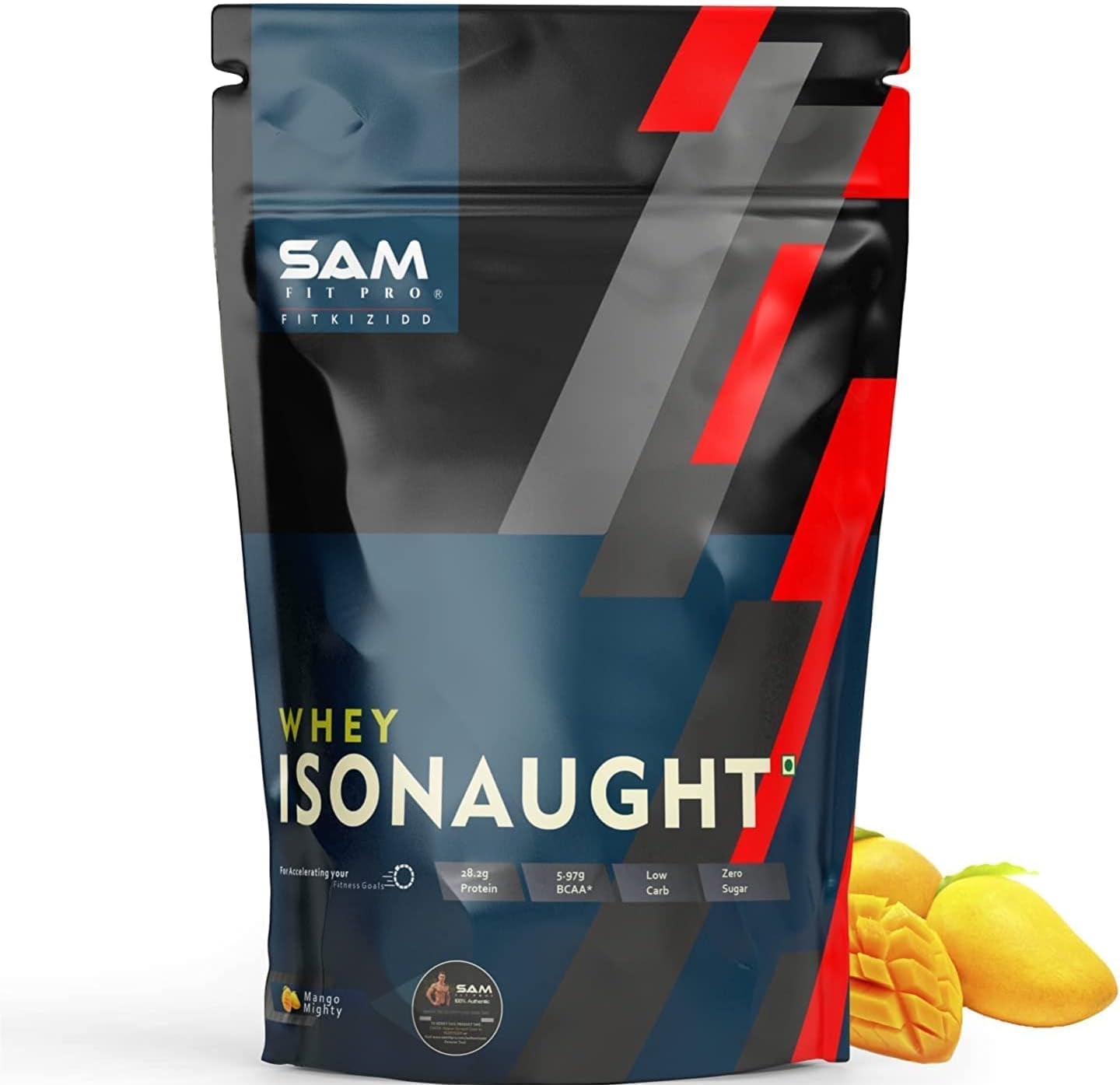 SPEC Samfit Pro Isonaught Whey Protein Isolate | Mango Mighty | 907G | 28 Gram Protein per Scoop | USA Made Whey