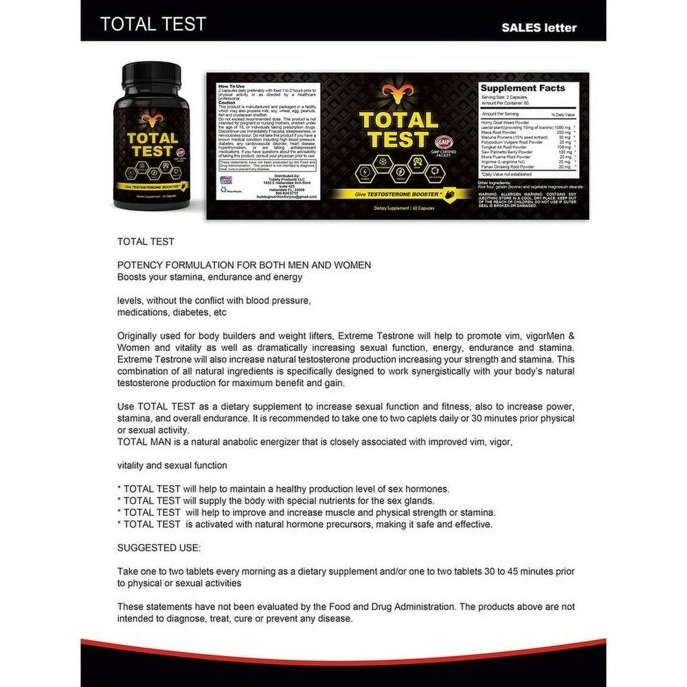 Total Test Testosterone Booster and Garcinia HCA Complex Combo Pack