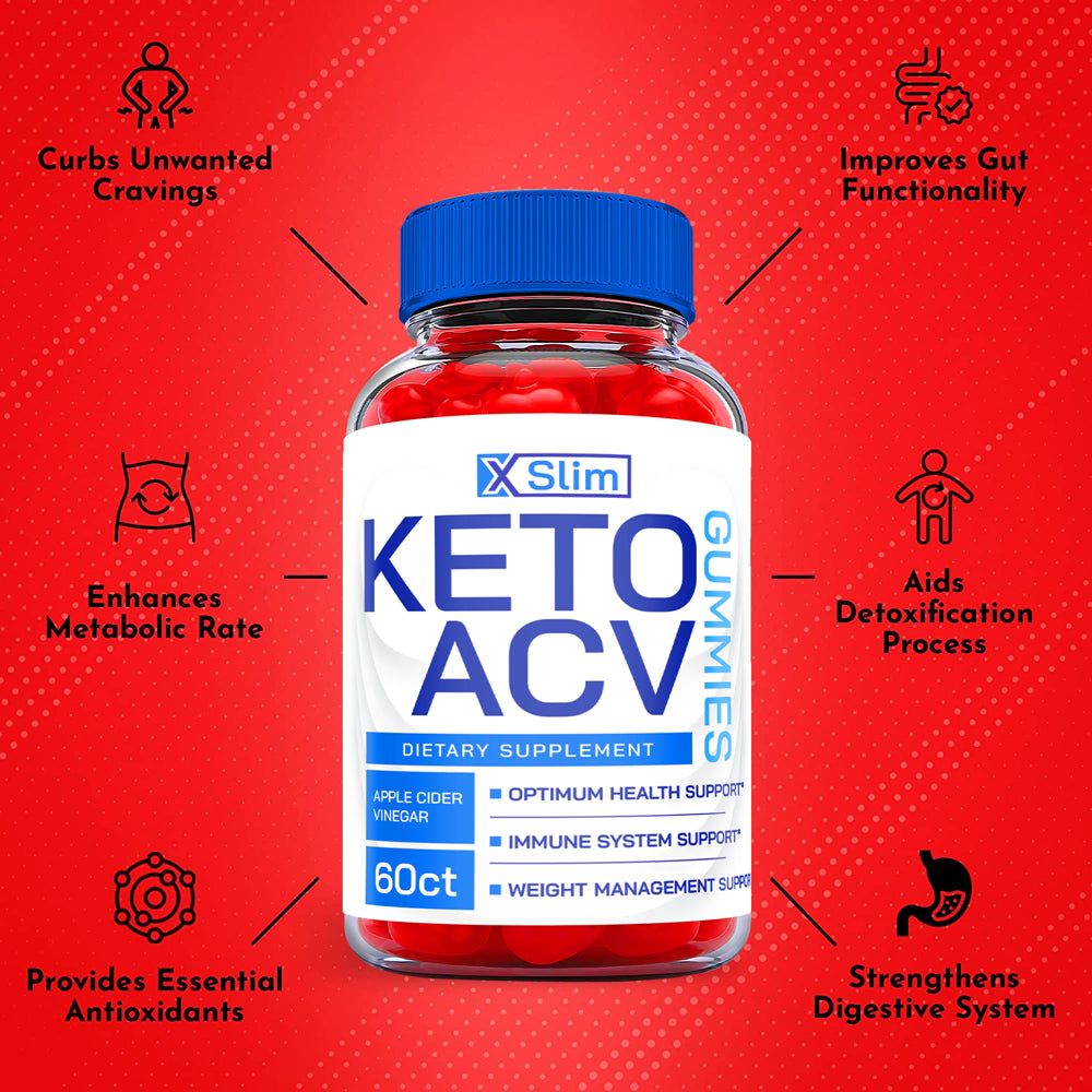 (1 Pack) X Slim Keto ACV Gummies - Supplement for Weight Loss - Energy & Focus Boosting Dietary Supplements for Weight Management & Metabolism - Fat Burn - 60 Gummies