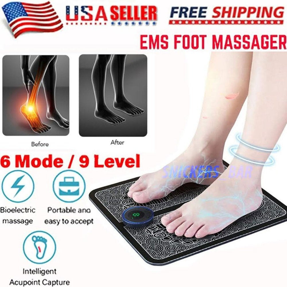 10 Level Electric EMS Foot Massager Leg Reshaping Pad Feet Muscle Pain Relax Mat