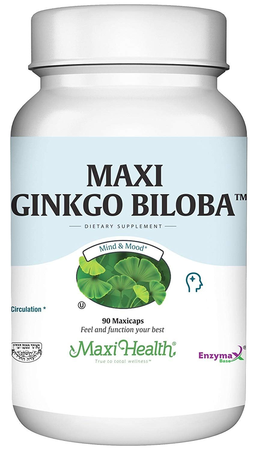 Maxi Health Ginkgo Biloba - Brain and Circulation Formula - 90 Capsules - Kosher