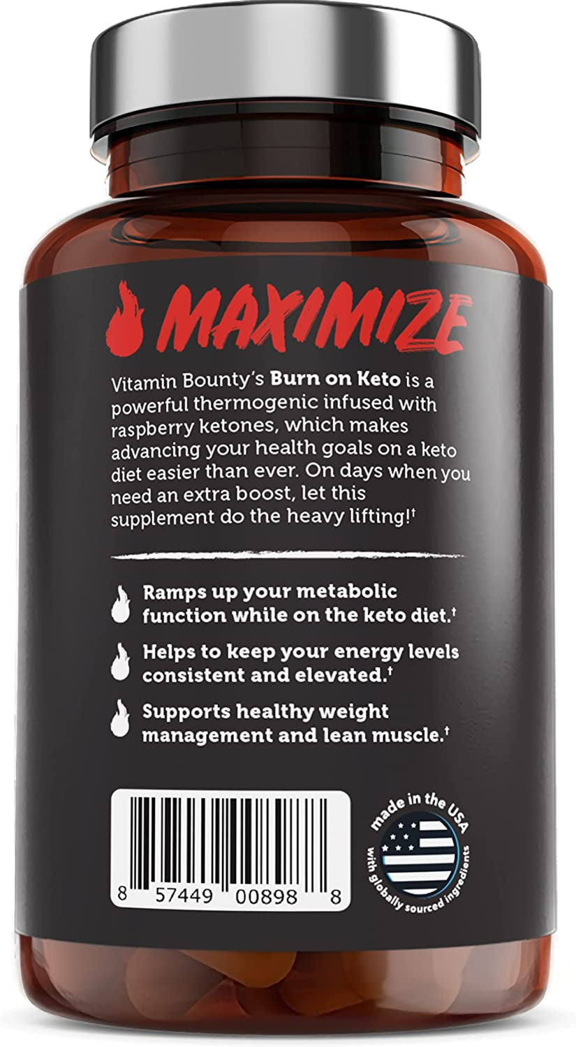 Vitamin Bounty Keto Multivitamin - Keto Vitamins, Keto Multivitamin Women and Men, Electrolytes with Vitamin C, Magnesium, Collagen, Potassium, MCT, Energy Support (Burn on Keto) 60 Caps