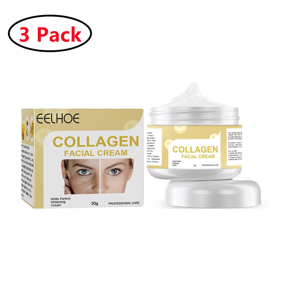 Moisturizing Collagen Face Cream - Anti-Aging Face Moisturizer for Wrinkles & Fine Lines,3 Pack