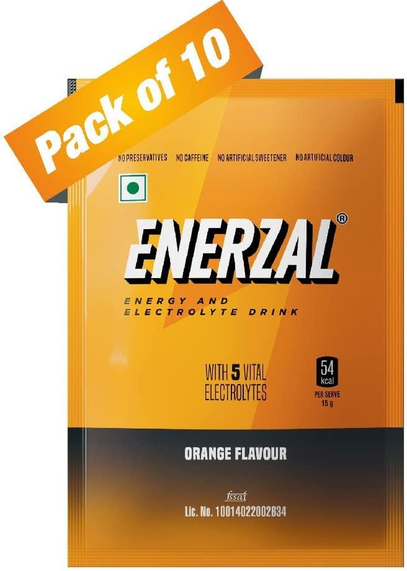 Admart Enerzal Energy Drink Powder Orange Flavour 100 GM (Pack of 10)