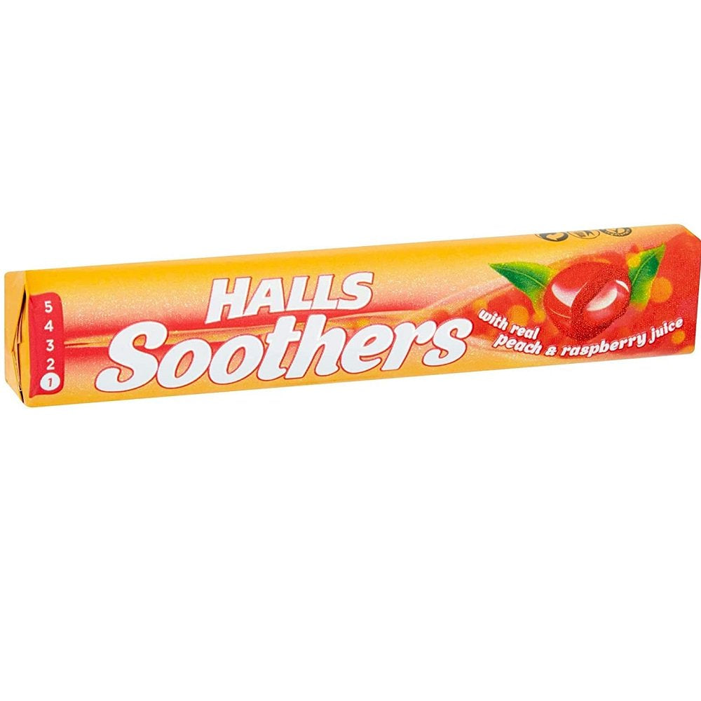 Halls Soothers with Peach & Raspberry Juice 10S (Pack of 20)