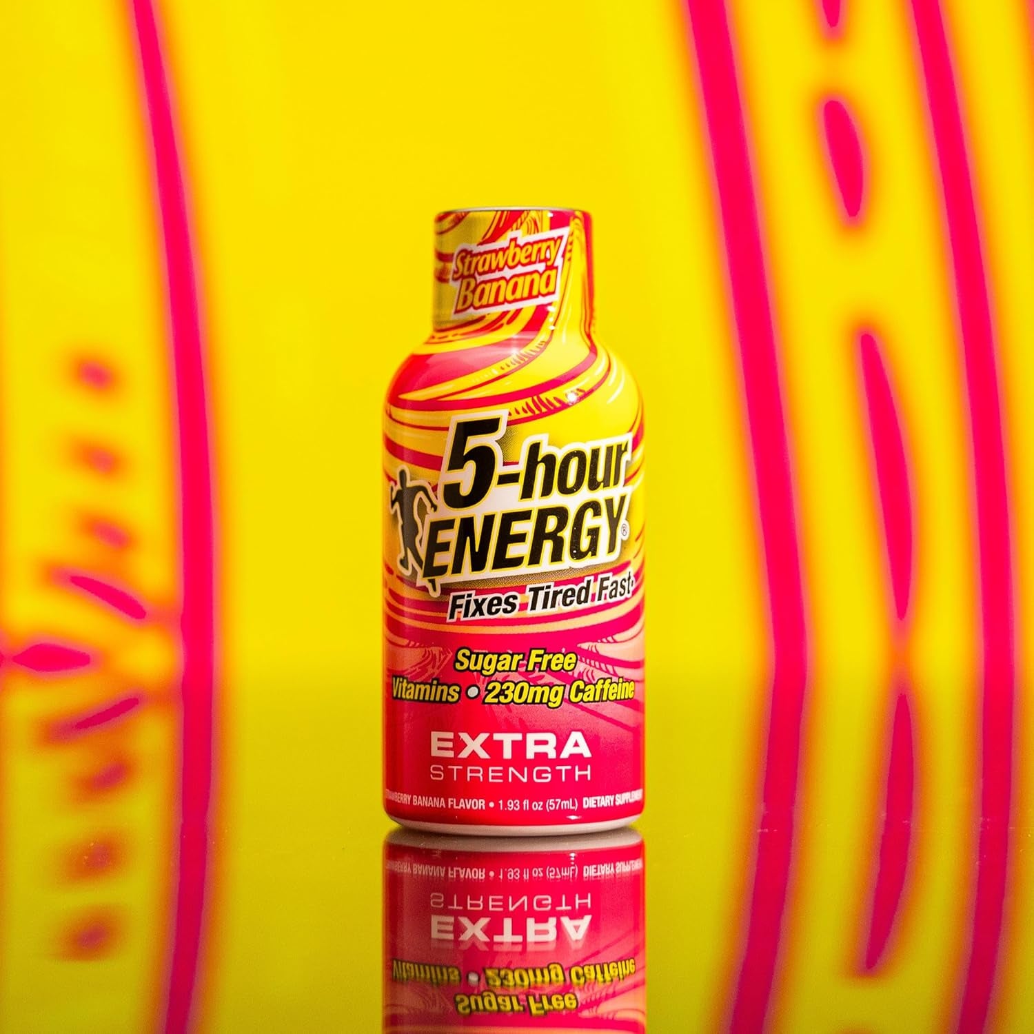 5-Hour ENERGY Extra Strength Energy Shot | Strawberry Banana Flavor| 1.93 Oz. | 24 Count | Sugar-Free & Zero Calories | B-Vitamins & Amino Acids | 230Mg Caffeinated Energy Shot | Dietary Supplement