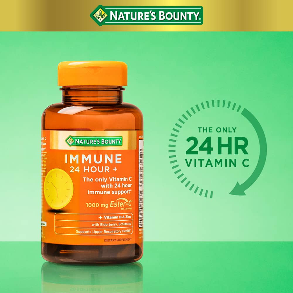 Nature'S Bounty Immune 24 Vitamin C, D & Zinc for Immune Support, 1000 Mg Softgels, 50 Count