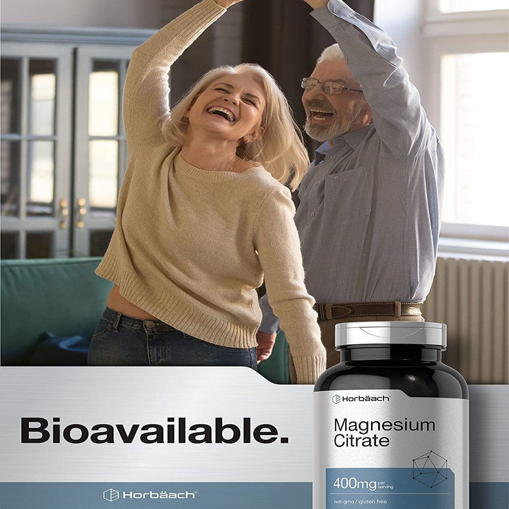 Magnesium Citrate | 400Mg | 200 Caplets | Vegetarian Formula | by Horbaach