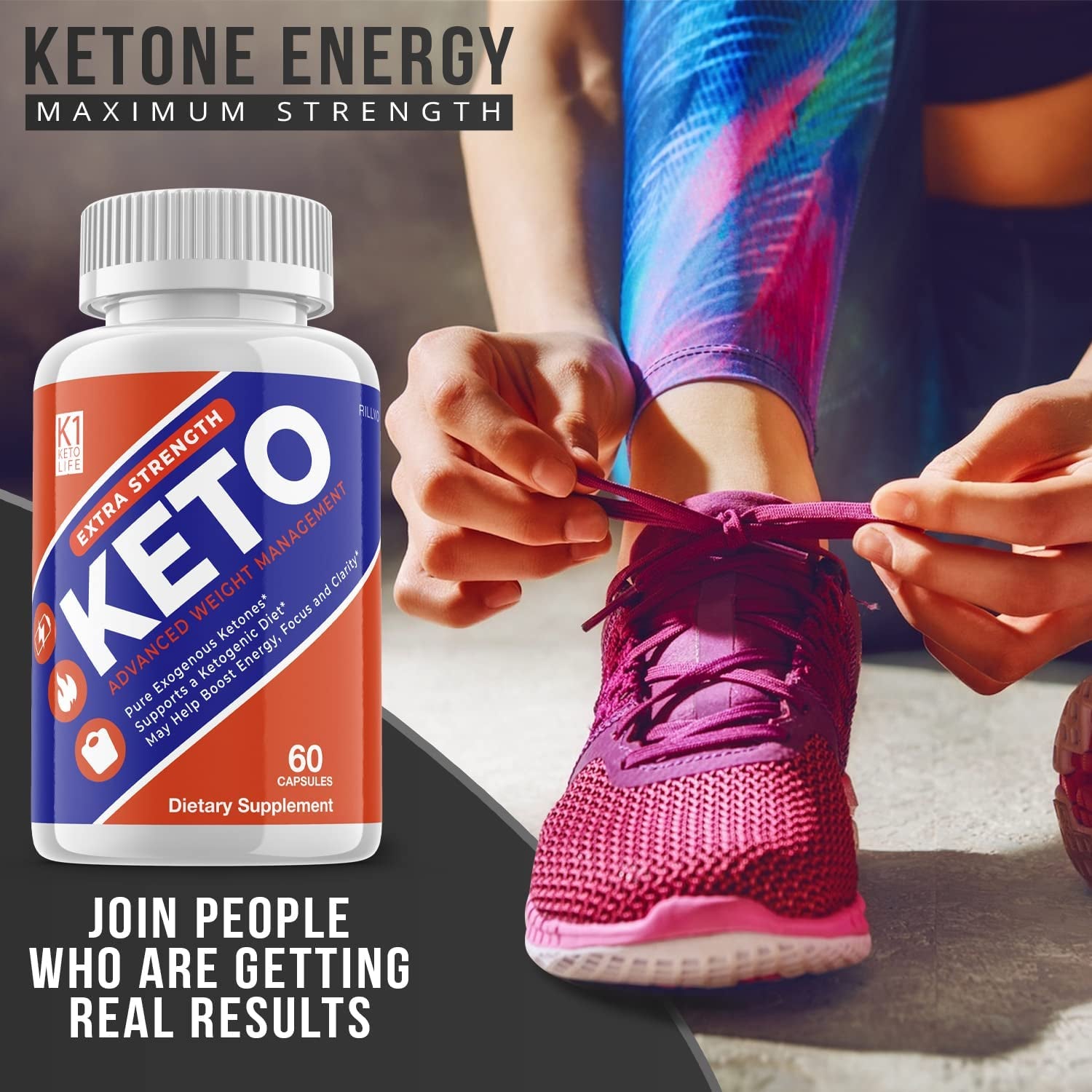 (2 Pack) K1 Keto Lifestyle Diet Supplements Advanced Ketogenic Formula (120 Capsules)