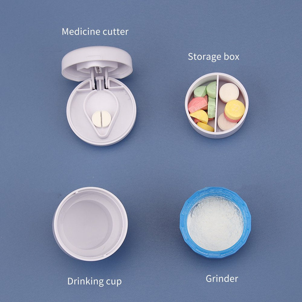 Yawots Pill Crusher Cutter Splitter Grinder Pill Crusher Pulverizer Tablet Cutter with Small Pill Box Container Pill Breaker Slicer Chopper Divider Multifunction