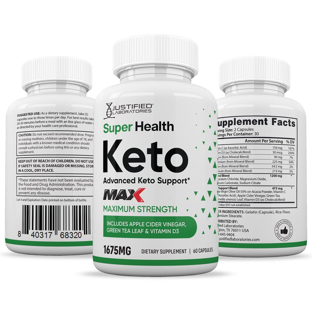 (5 Pack) Super Health Keto ACV MAX Pills 1675Mg Alternative to Gummies Dietary Supplement 300 Capsules