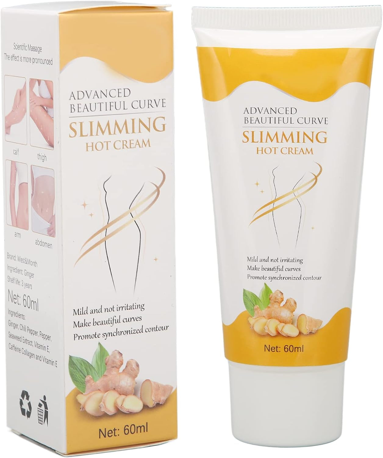 60Ml Efficient Body Sculpting Cream Promote Metabolism Arm Waist Slimming Massage Cream