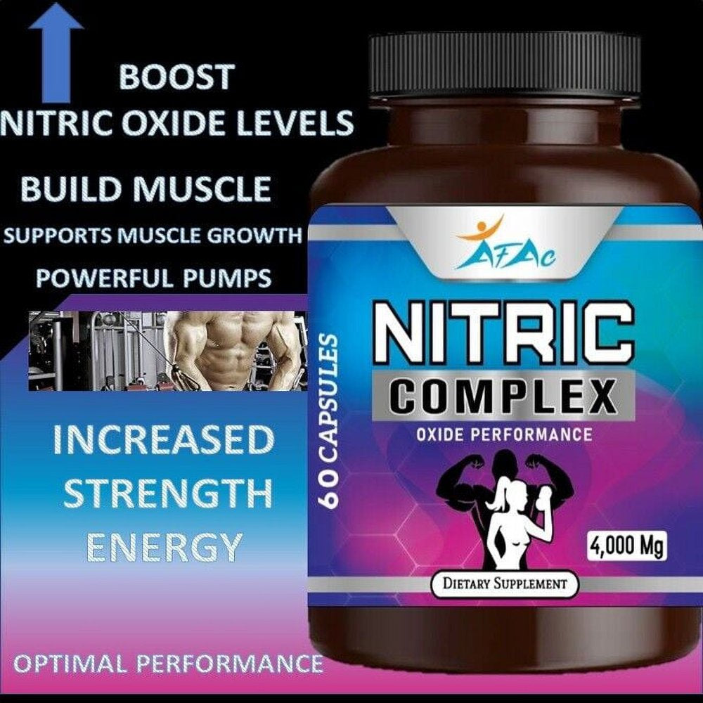 Nitric Oxide 4000Mg L-Arginine Citrulline Keto Muscle Pump Growth Pills - 60 Capsules (3 Pack)