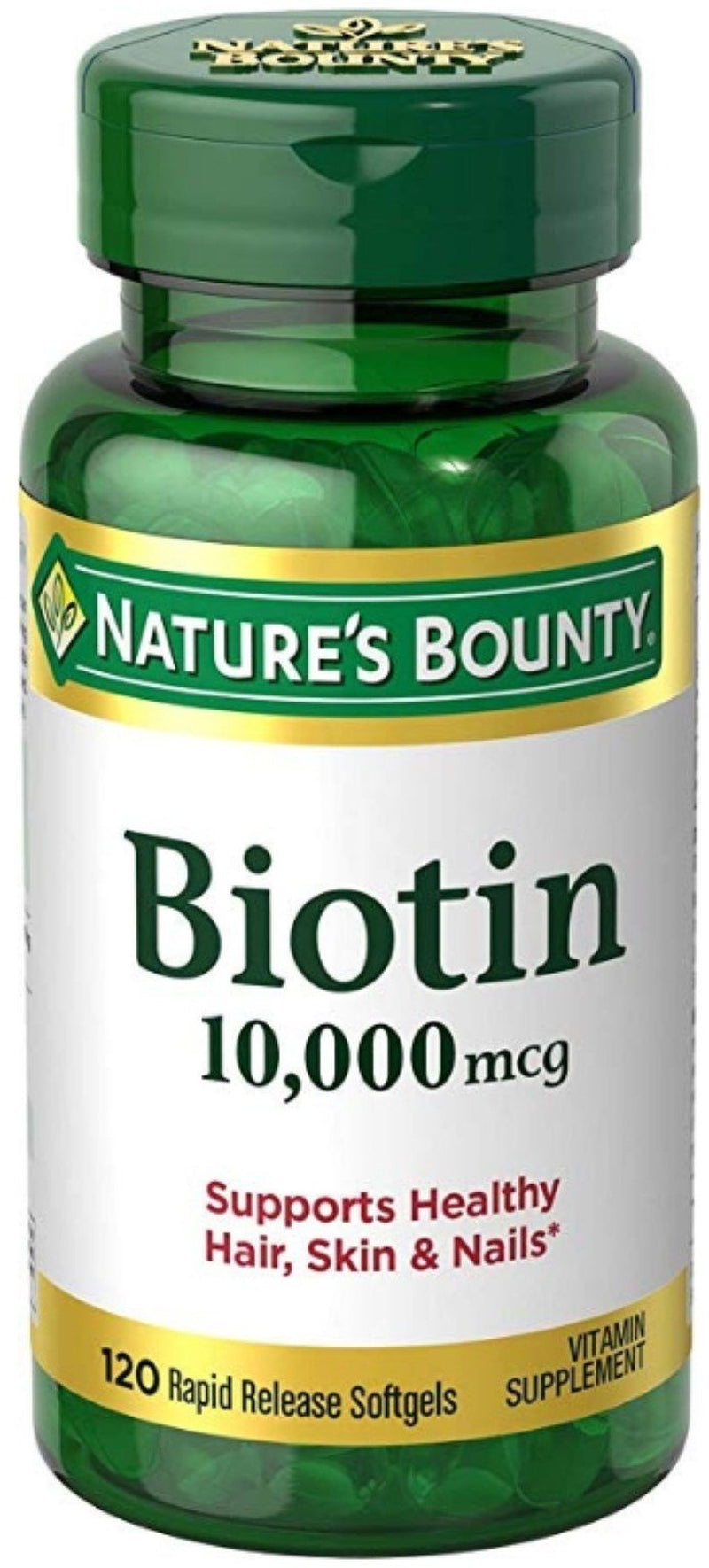 Nature'S Bounty Biotin 10,000 Mcg, Rapid Release Softgels 120 Ea (Pack of 4)