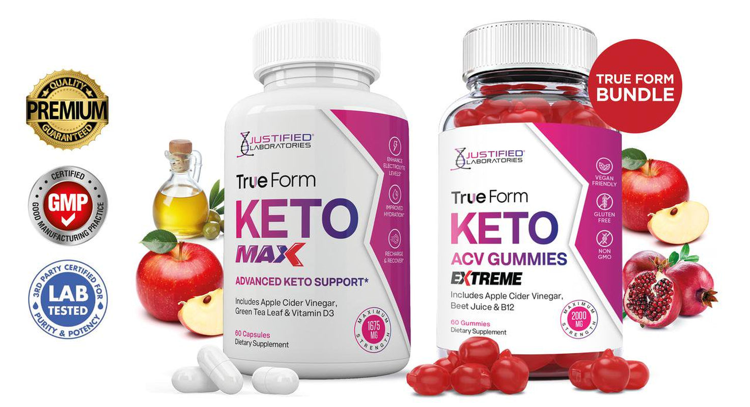 True Form Keto ACV Gummies 1000Mg & Keto ACV Pills 1275MG Bundle