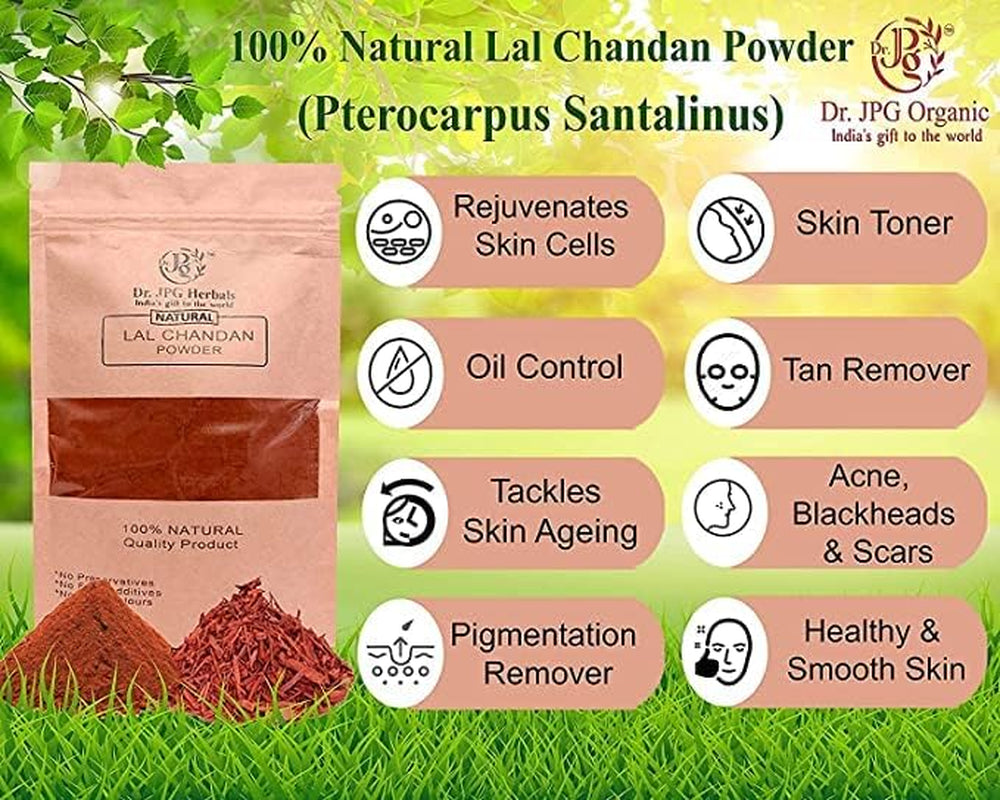 RUP Dr. JPG 100% Natural Lal Chandan Powder (Pterocarpus Santalinus) (100 G)