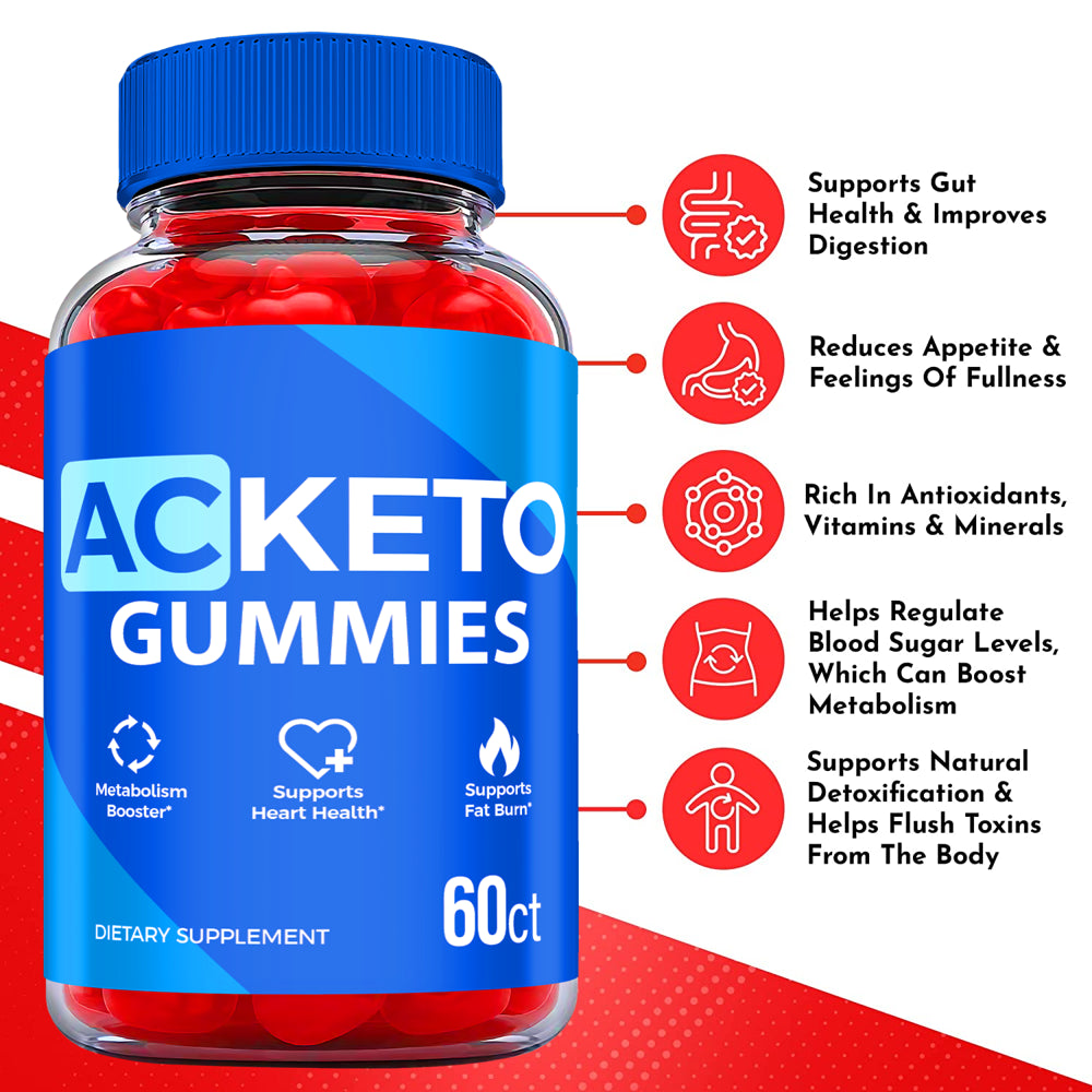 (5 Pack) AC Keto ACV Gummies - Supplement for Weight Loss - Energy & Focus Boosting Dietary Supplements for Weight Management & Metabolism - Fat Burn - 300 Gummies