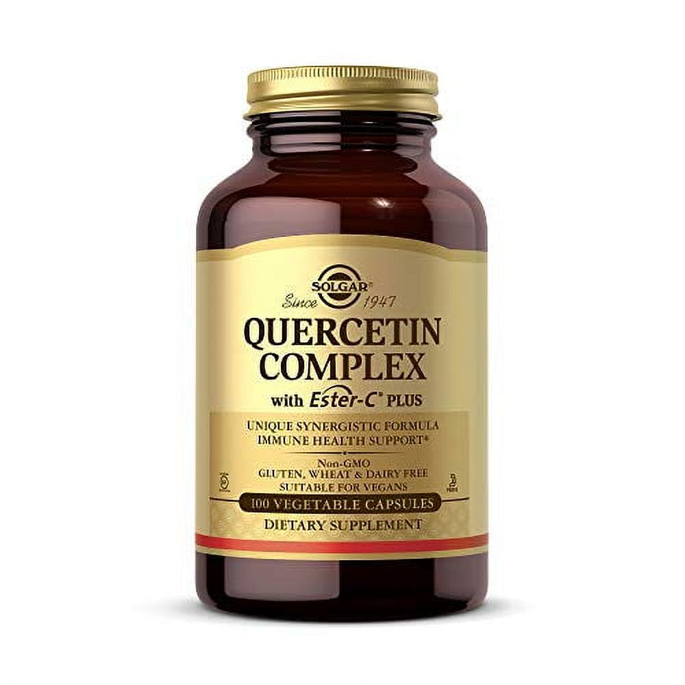 Solgar Quercetin Complex with Ester-C Plus, 100 Vegetable Capsules - Supports Immune Health, Antioxidant - Gentle on the Stomach Vitamin C - Non-Gmo, Vegan, Gluten Free, Dairy Free - 50 Serv