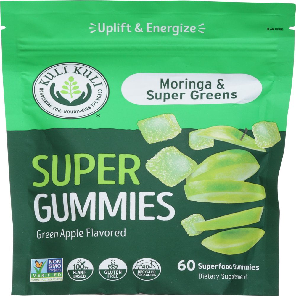 Kuli Kuli Super Energy Gummies - Energy Supplements with Moringa, Caffeine-Free Natural Energy Booster - 60 Non-Gmo, Gluten-Free Moringa Gummies