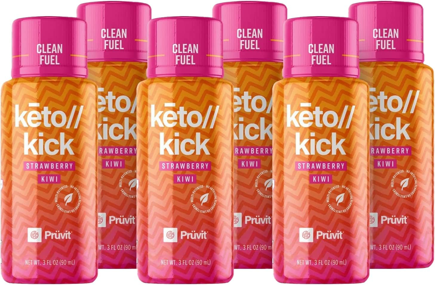 Pruvit Keto Kick Strawberry Kiwi Exogenous Ketones Exalt the Benefits of Natural Slim Products & Keto Supplements | a Keto-Friendly Product That Provides the Benefit of Ketosis - 6 Packs 90 Ml