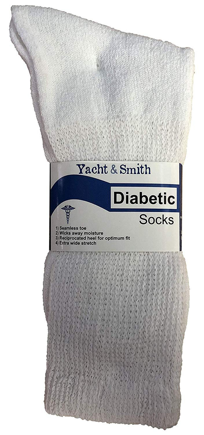 Wholesale Bulk Cotton Diabetic Crew and Ankle Socks, Loose Fit Top Non-Binding Medical Socks