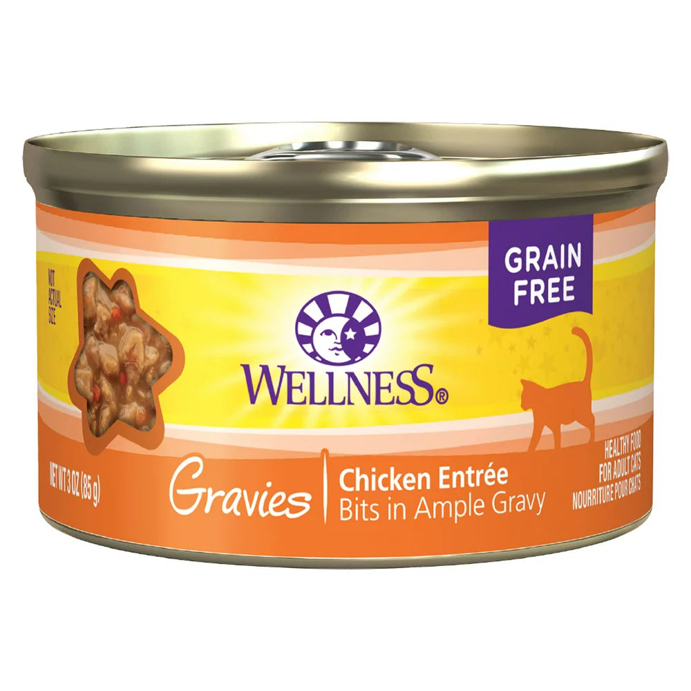 Wellness Complete Health Gravies Grain Free Canned Cat Food, Chicken Dinner, 3 Ounces (Pack of 12)